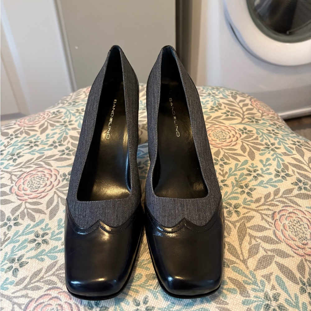 Bandolino Black and Denim Heels - Picture 2 of 7